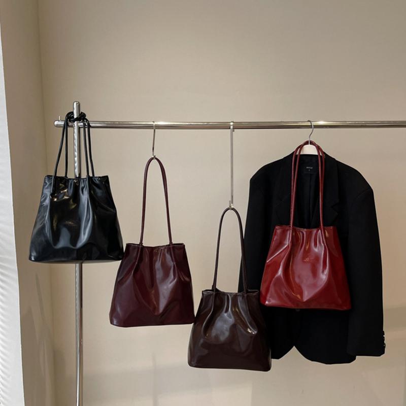 Yogodlns Новая женская модная сумка-тоут большой вместимости однотонная стильная сумка-ведро мягкая сумка для работы женские модные ПУ сумки через плечо