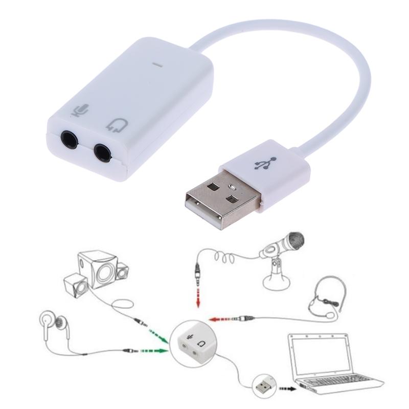 USB 2.0 на разъем Внешняя USB звуковая карта 3D звук Гарнитура Микрофон Наушники 7.1 канал 5HV2 Адаптер для ноутбука