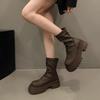 Short Boots Women's Thick-soled Elastic Boots 2025 Autumn New Thin Boots Versatile and Thin Stacking Boots Small Women's Boots