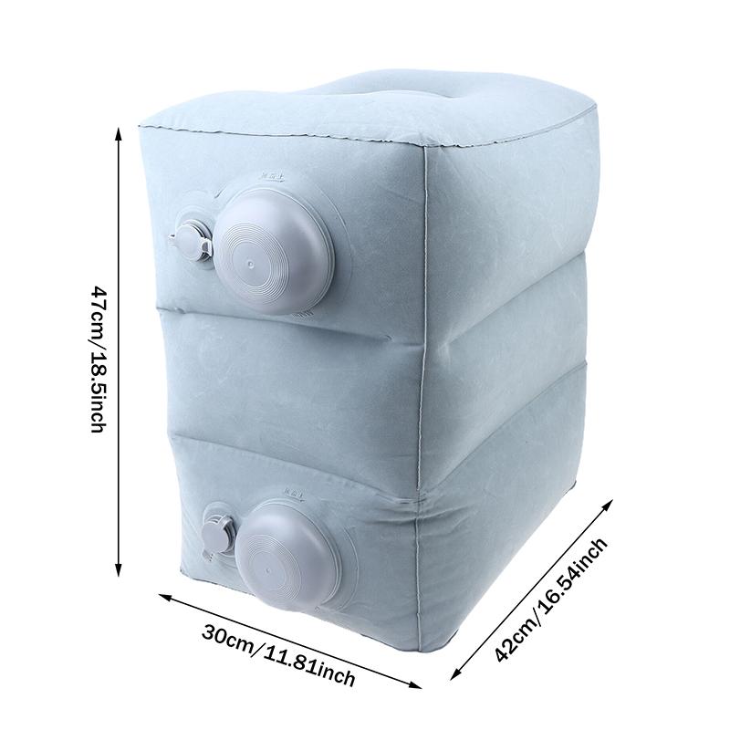 Надувная подушка-подставка для ног ПВХ Полет Сон Подставка для ног Подушка для отдыха 3 слоя Регулируемая высота Автобус для путешествий Автомобиль Подушка для отдыха ног