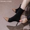 Pointed Toe Women Snow Ankle Boots High Heels Fashion Shoes Suede Sexy Chelsea Boots 2024 Trend Winter Pumps Fashion Botas Mujer