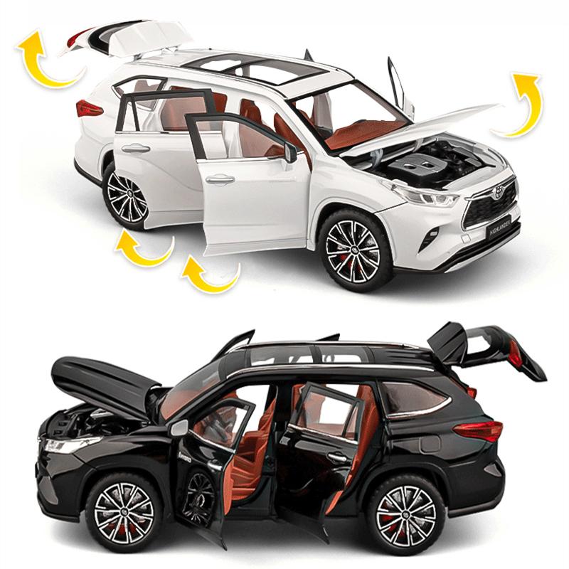1/24 Toyota Highlander SUV литые модели автомобилей и игрушечные металлические внедорожники имитация моделей автомобилей звук и свет детский подарок