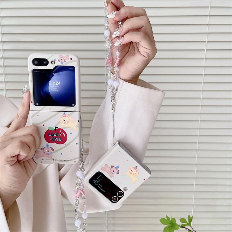 Для Samsung Galaxy Z Flip 3 4 5 6 Чехол Z Flip5 ZFlip 5 ZFlip5 Милый браслет с собачкой Противоударная задняя крышка