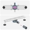 Shower Drain with Glass Cover and 360 degrees  Siphon Silver 50 cm