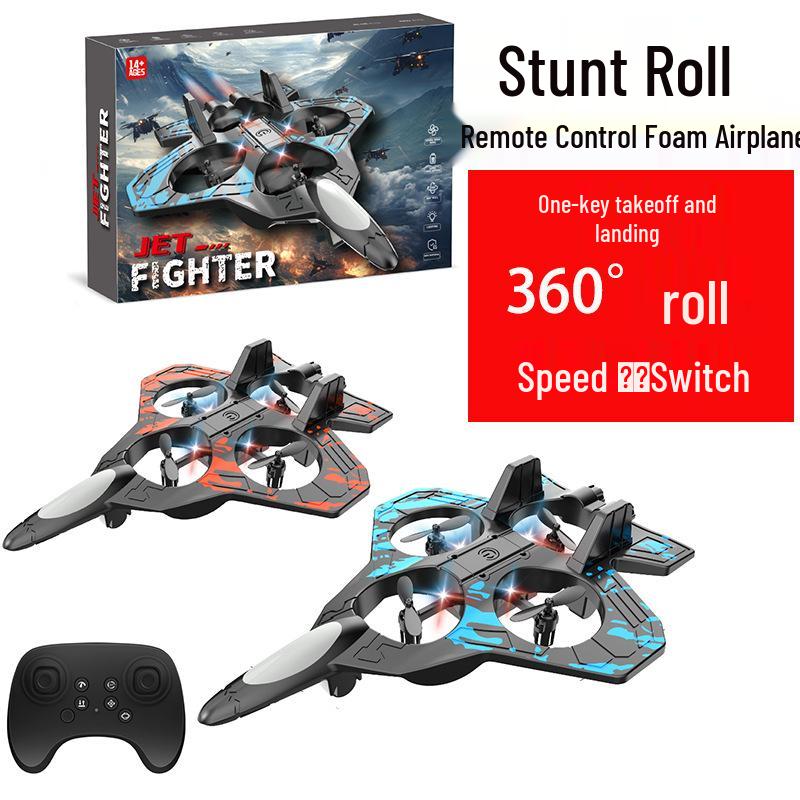A1 Remote Control Foam Airplane with Colorful Lights & 360° Rolling Stunt Capabilities