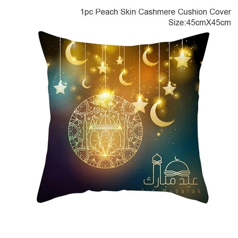 Eid Mubarak Decorative Cushion Cover Aid Ramadhan Decoration 2024 Islamic Muslim Decorative Ramadhan Eid Ramada Pillow Cover