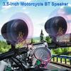 3.5inch Water Resistant BT Motorcycle Speaker with Dual 15W Speakers 300W Peak Power with Remote Control Outdoor