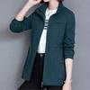 Women's Spring and Autumn Design Double-layer Zipper Collar Waist Thin Trench Coat Solid Color Slim Elegant Jacket