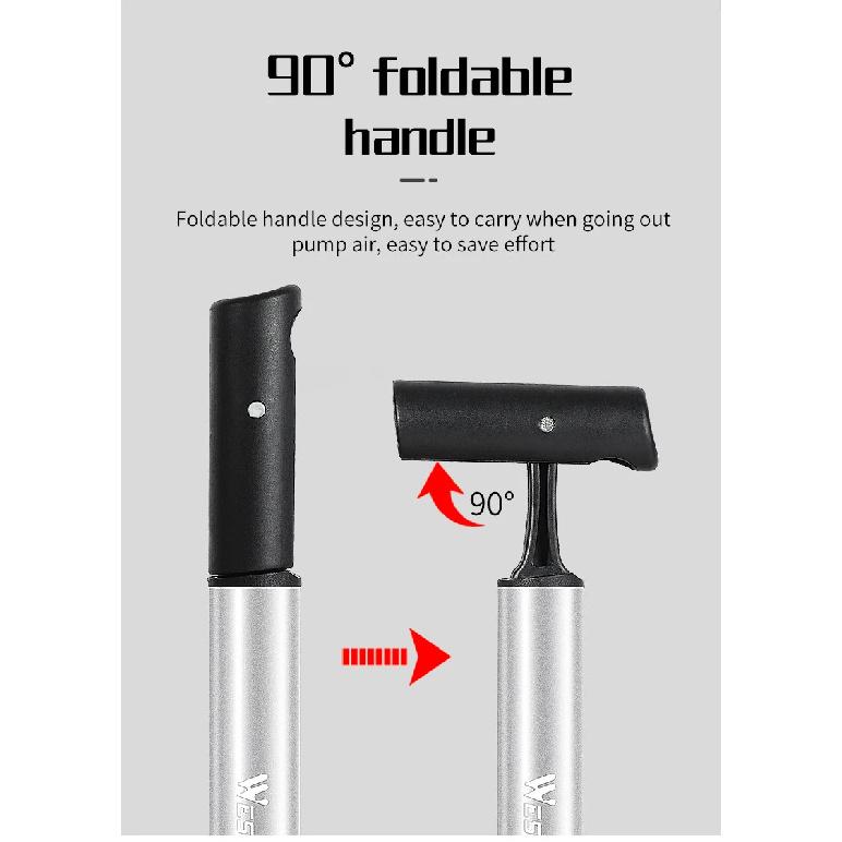 WEST BIKING Bike Pump Bicycle Tire Portable Inflator Air Pump 120PSI Mountain Road Bike Accessories for Cycling MTB Bicycle Pump