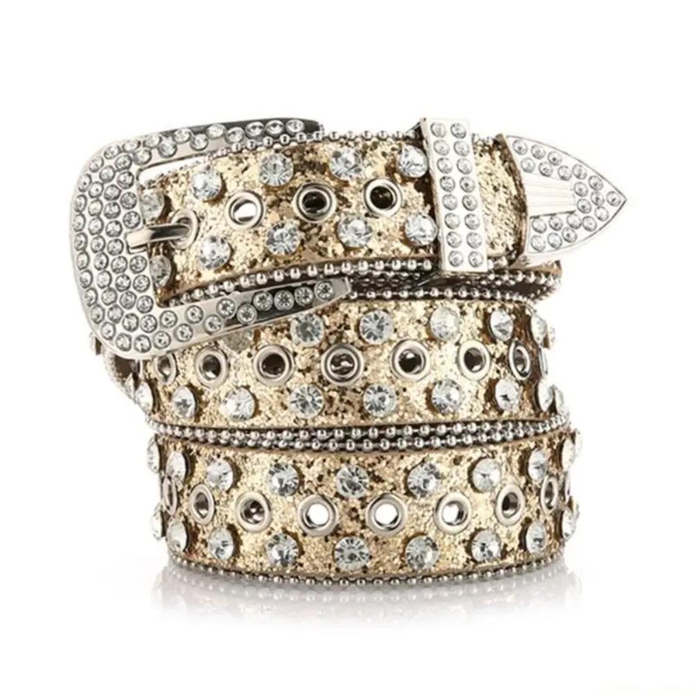 PU Leather Rivet Belt Y2K Women Waistband Retro Rhinestone Belts  Decorative Jeans