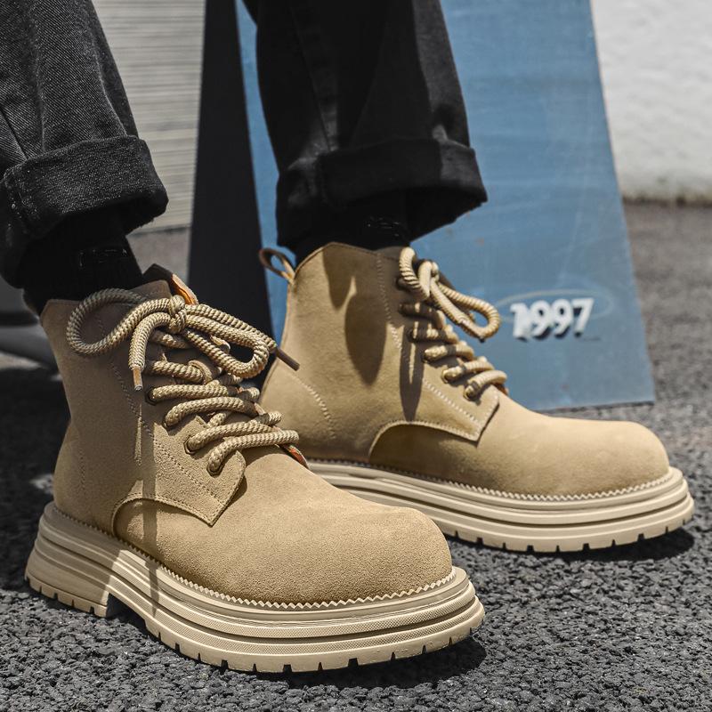 Martin boots men's autumn and winter couple high-top tooling boots British style mid-top matte leather boots tide 24458-J