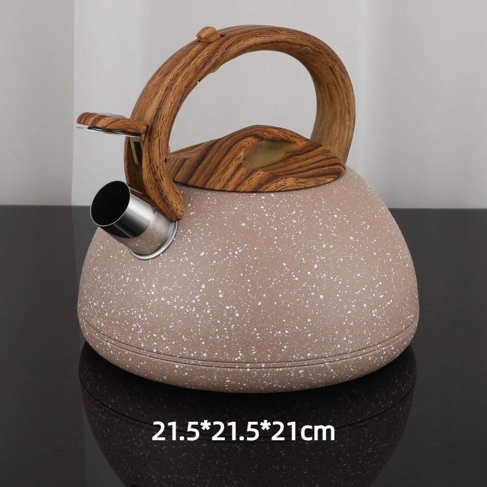 Wooden Handle Whistling Kettle 3L Gas Induction Cooker Kettle Durable Boiling Coffee Pot  Kitchen