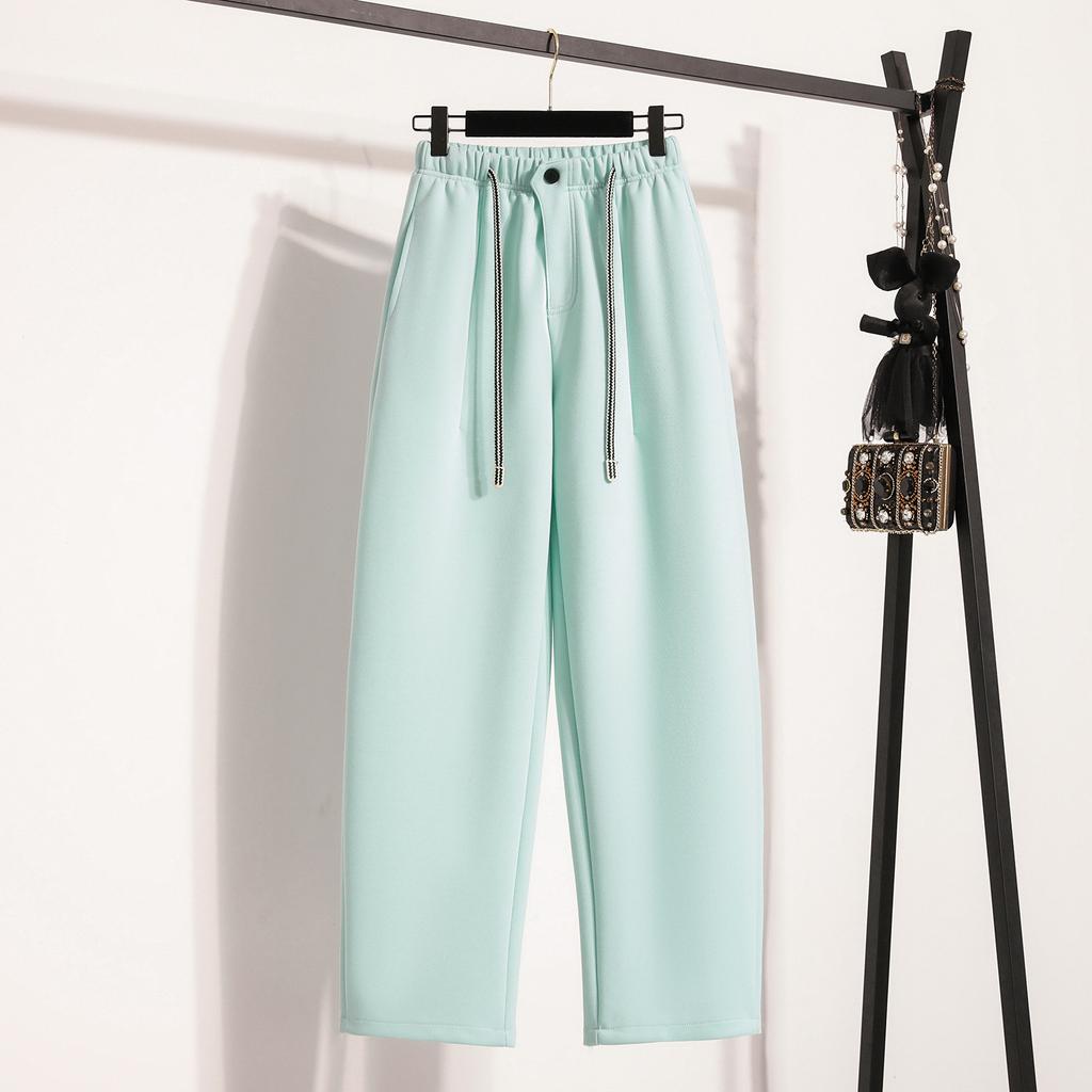 New Drawstring Women's High-waisted Loose-fitting Straight-leg Pants, Thin and Versatile Casual Pants