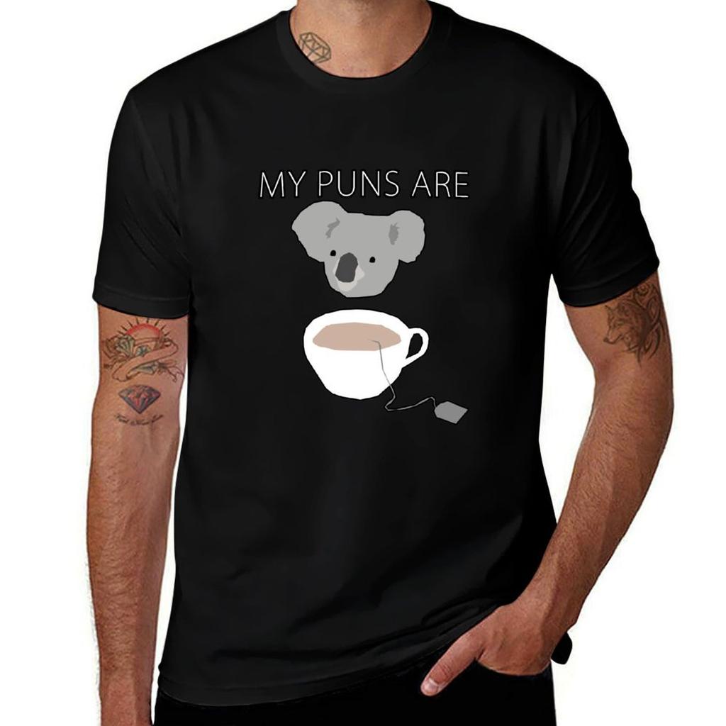 Koala Tea Puns Tshirt Plus Size Basic Short Sleeve Top Tshirt