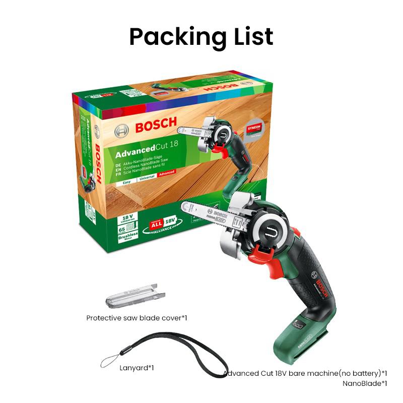 Bosch Cordless Mini Chain Saw Advanced Cut 18V Advanced Cut 18V Cordless Mini Chain Saw Without Battery