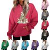 Women's Casual Fashion Christmas Printed Letters Casual Hooded Sweatshirt With Pockets