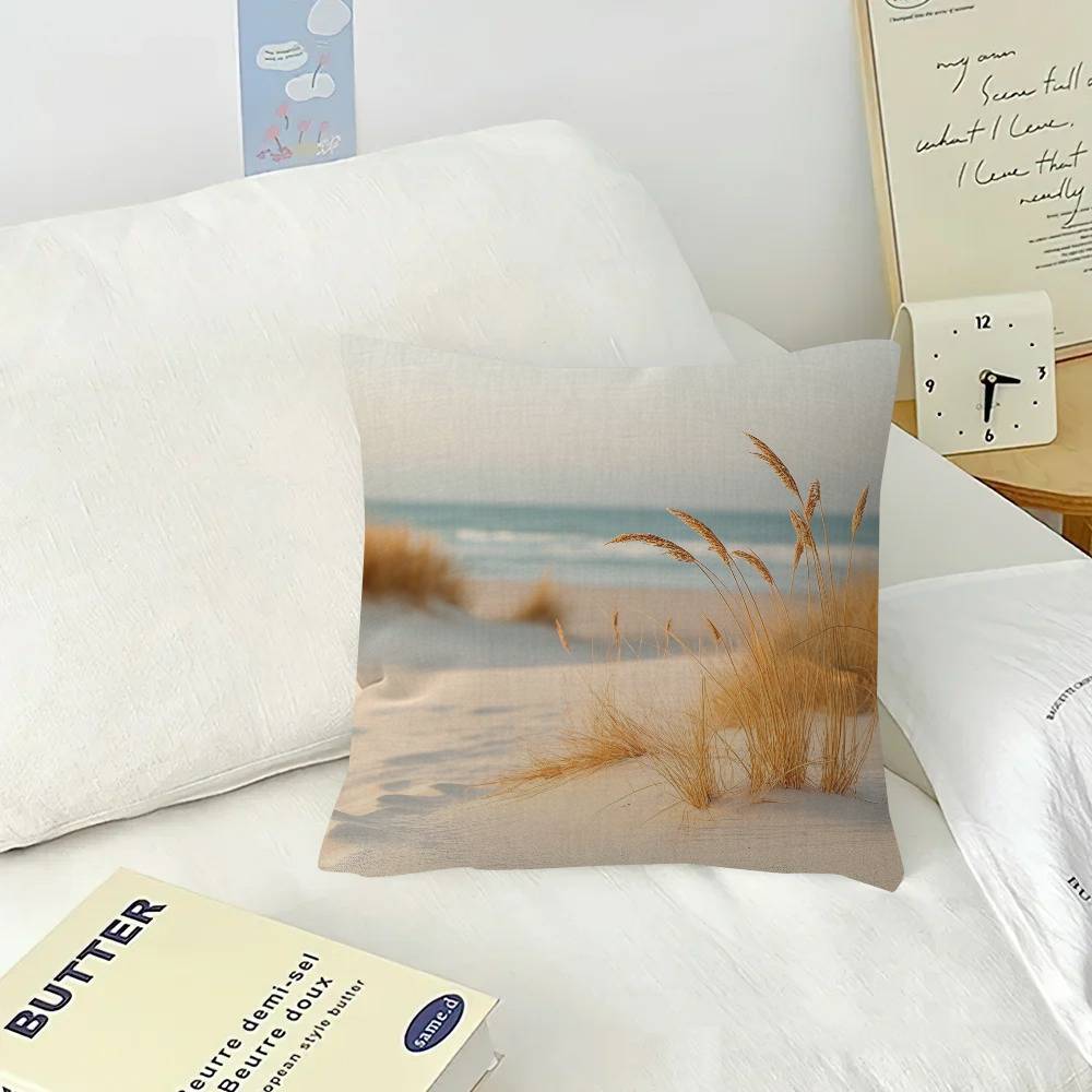 Serene Seaside Scenes Personalized picture text home decorative pillows Household Gifts xcm