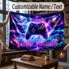 Game Controller Theme Throw Blanket Custom Name Text Personalized Blanket Soft Cozy Blanket for Home Sofa Bed