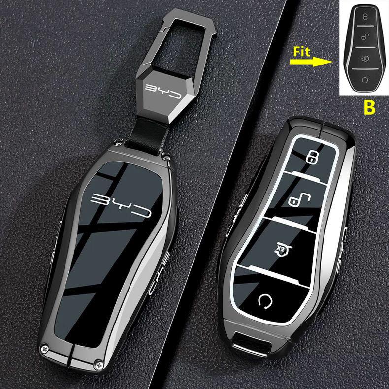 Подходит для Byd Dolphin Tang Ev600 Han Ev Yuan Atto 3 Song Plus Pro Dmi Qin Чехол для автомобильного брелка из цинкового сплава Умный чехол Брелок Автоаксессуары