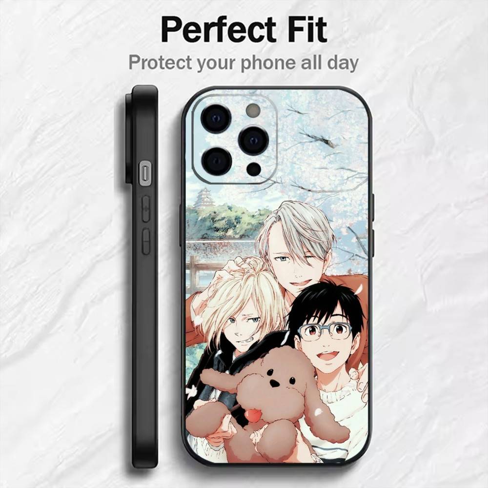 Чехол для телефона с принтом аниме Y-Yuri On Ice Для iPhone 17, 16, 15, 14, 13, 12 Plus, Max Мягкий силиконовый черный чехол