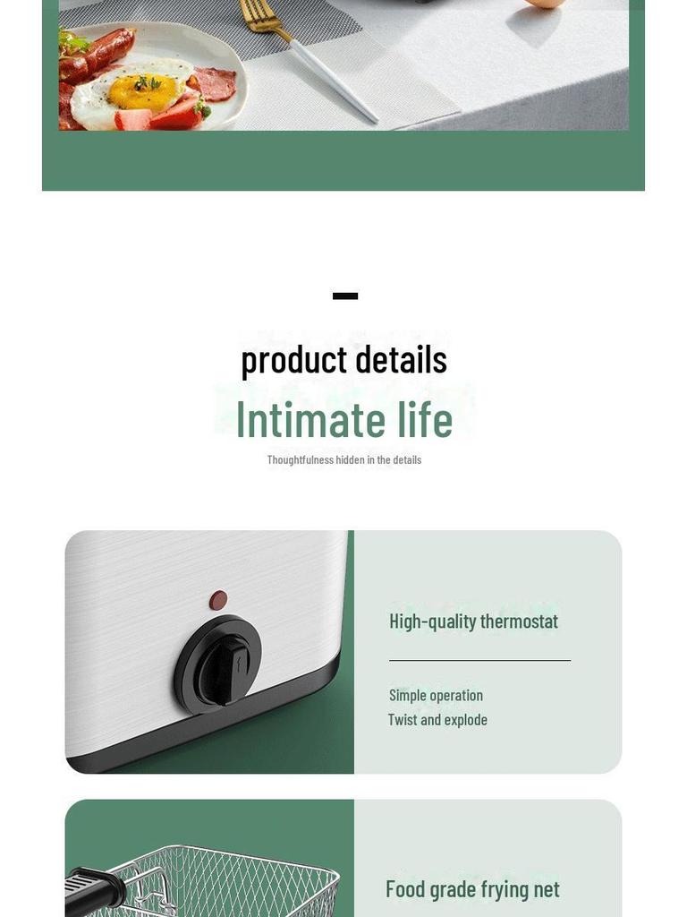 Профессиональная электрическая фритюрница большой емкости 2,5 л — идеально подходит для жареной курицы и картофеля фри