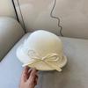 Французская кружевная сетчатая шерстяная цилиндровая шляпа женская осенне-зимняя британский стиль шляпа- рыбак элегантная маленькая шляпа-ведро дизайн с широкими полями