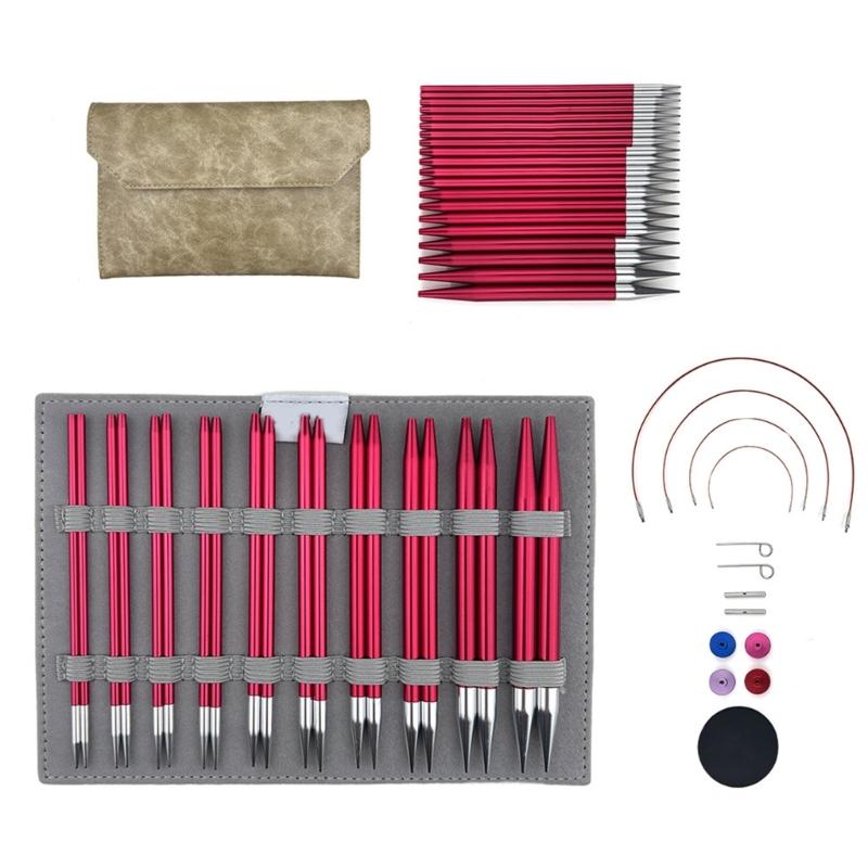 Набор круговых спиц Короткие круглые спицы Сменные круговые спицы Размер 3 мм-8 мм Инструмент для вязания