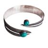 [N3468] - Silver Turquoise 'Navajos' Designer Arm Bracelet - Width 27 Mm