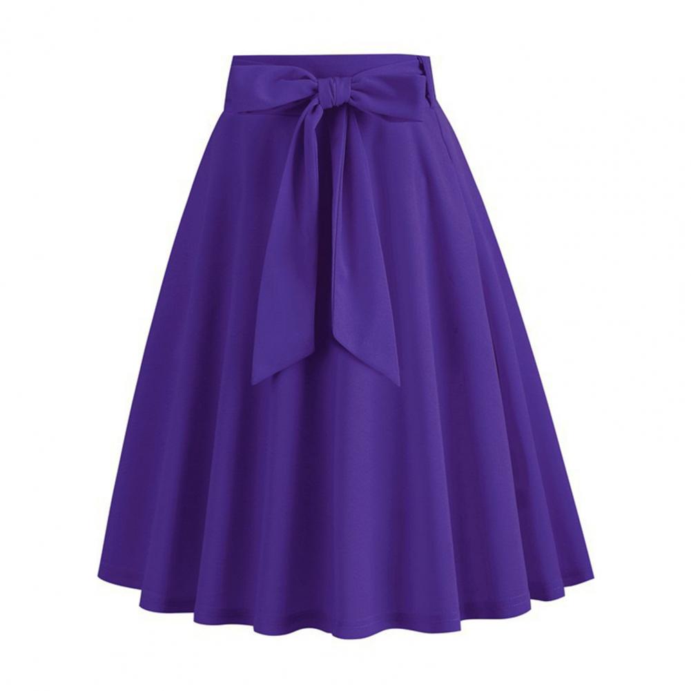 Женская мини-юбка с высокой талией, шнуровкой, бантом, декором, короткая юбка, однотонная, трапециевидная, юбка для катания на коньках, повседневная одежда для отдыха