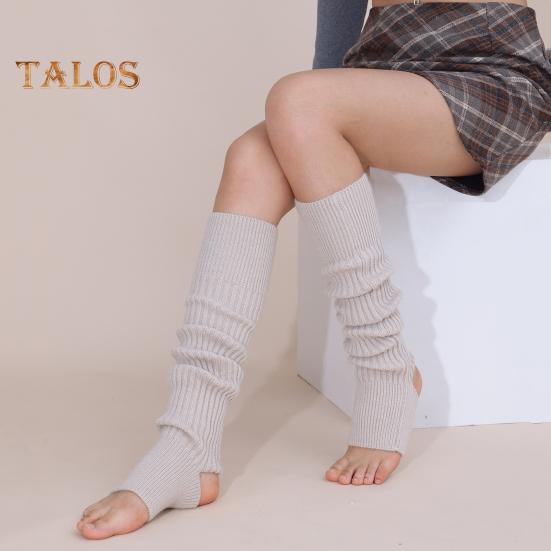 1 пара зимних гетр, теплые ребристые трикотажные полоски, эластичные трикотажные носки до щиколотки с отверстием для пятки, аксессуары 80-х для вечеринок, спорта, йоги, танцев