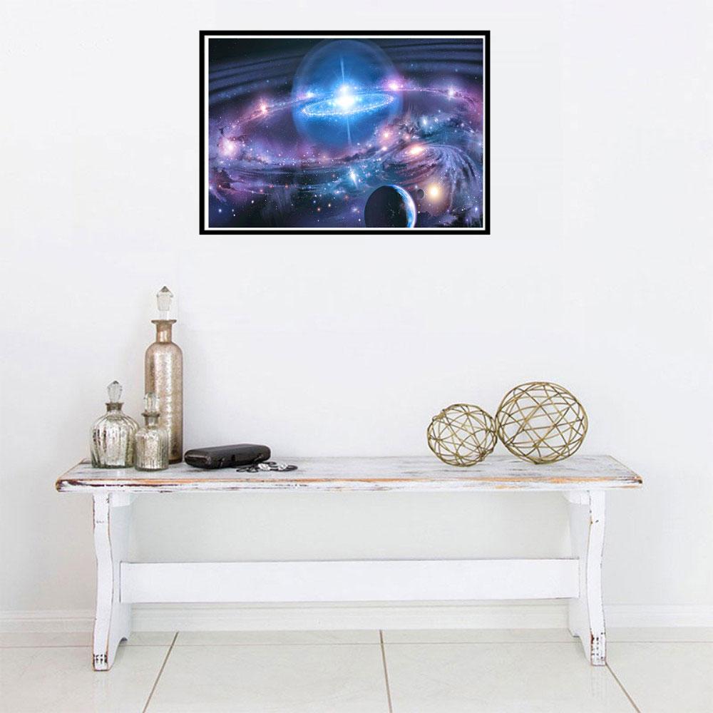 Milky Way Diy Diamond Painting Full Circle 5D Diamond Embroidery Universe Landscape Cross Stitch Kit Mosaic Gift