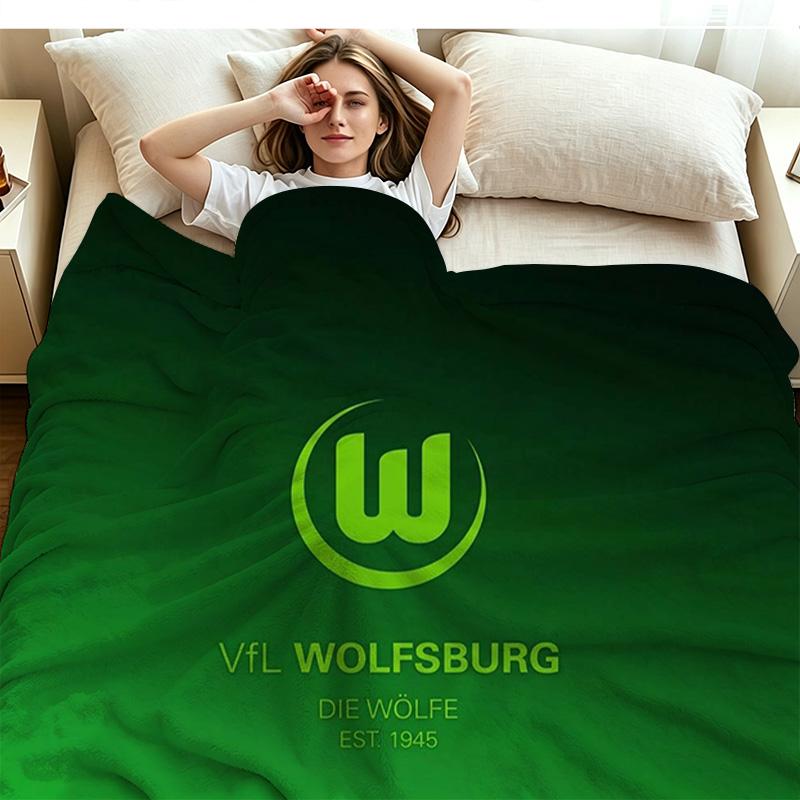 VfL Wolfsburg Print Flannel Blanket High Quality Warm Comfortable Cover for All Seasons Perfect for Gifts Home Decor