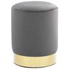 VidaXL Stool Dark Grey and Gold Velvet 28 X 36 Cm 249835
