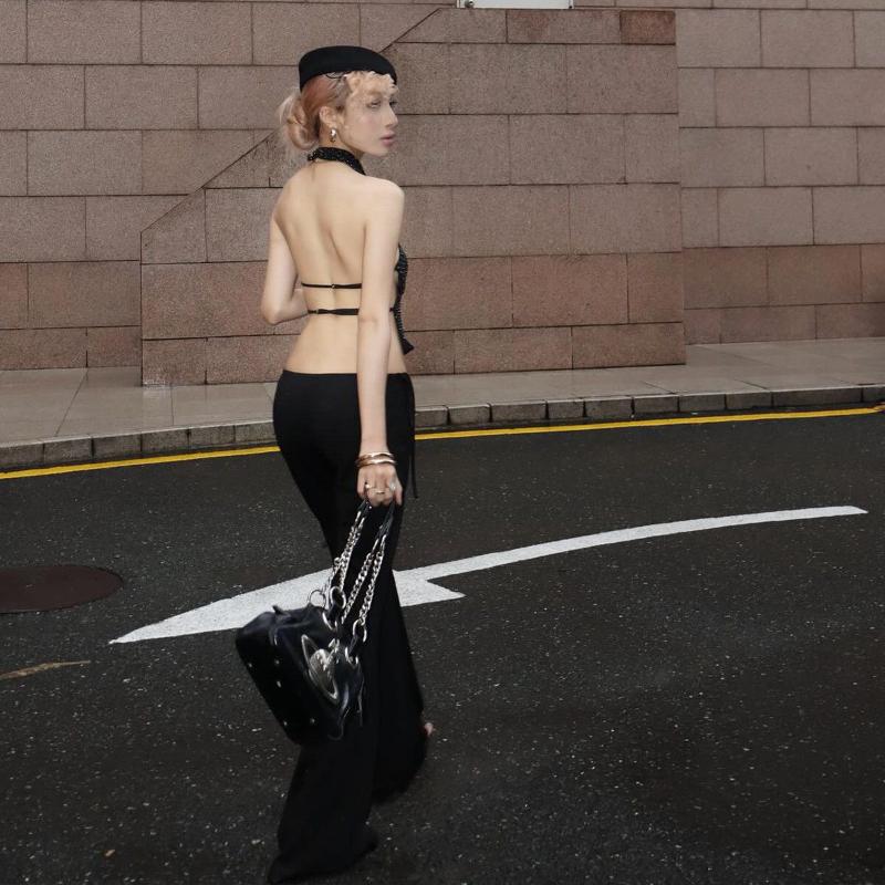 Женский укороченный топ с вырезом-халтер, без рукавов, с открытой спиной, украшенный стразами, блестящий, для вечеринки, клуба