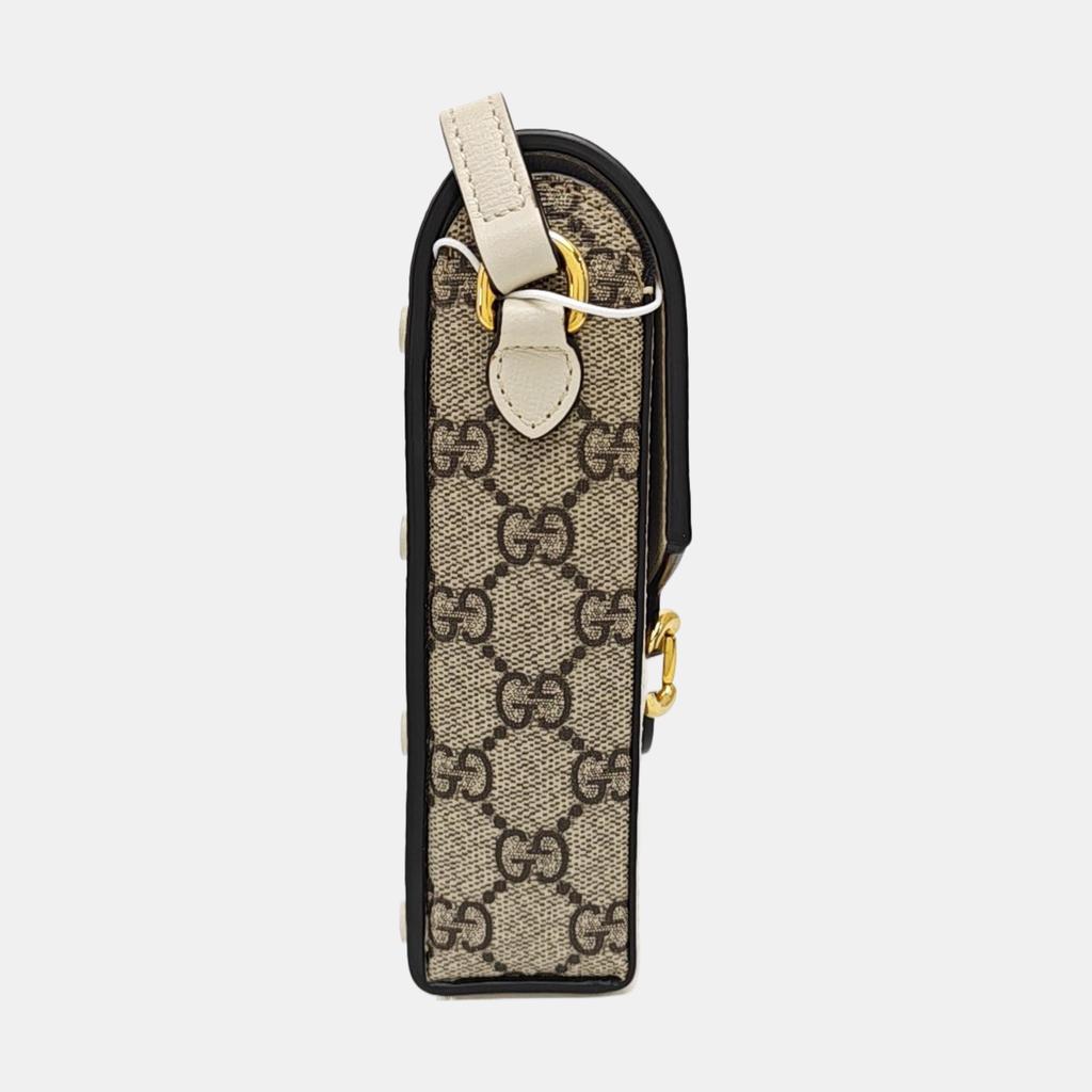 [Pre-Owned] Gucci Horsebit 1955 Mini Bag 'Beige/Ebony/White' - Very Good #1BSPNQI
