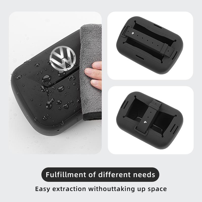 O2For Volkswagen VW Car Paper Storage Bag Silicone Handkerchief Box Tissue Case Passat Golf 4 5 6 Tiguan Polo Scirocco Jetta CC