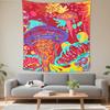 Watercolor color-block tapestry world map fabric wall hanging for bedroom and study room wall decoration background fabric