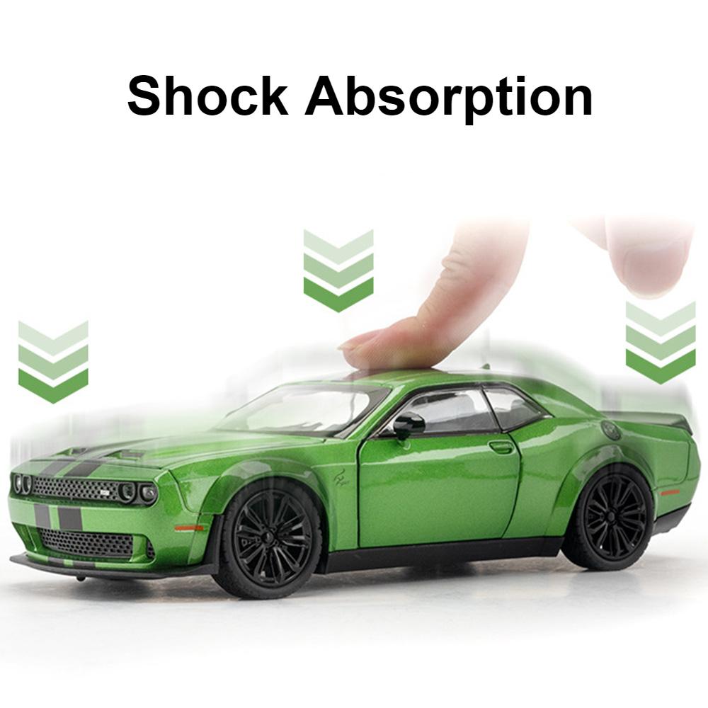 1:22 Challenger SRT Hellcat Demon Eyes Модель автомобиля Игрушка Сплав Литье под давлением Оттяни назад Суперкар Свет Звук Модели транспортных средств Подарки для детей