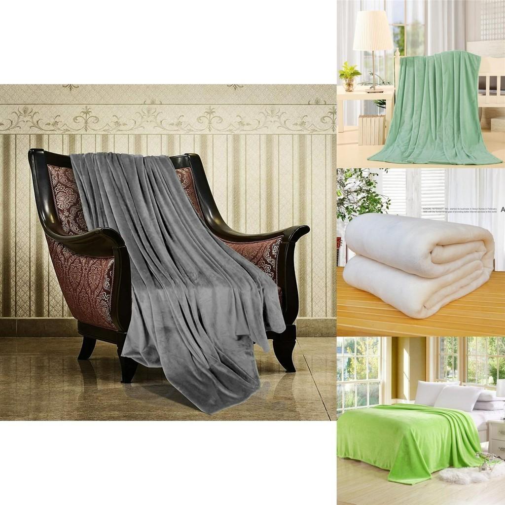 Супермягкий Теплый Фланелевый Плед для Уютных Ночей, Однотонные Варианты