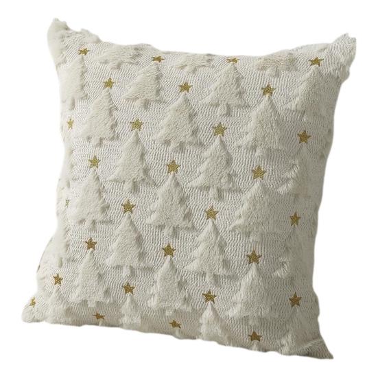 Christmas Pillowcase Festive Decorative Pillow Cover with Christmas Tree Bells Santa Claus Pattern Holiday Home Decor