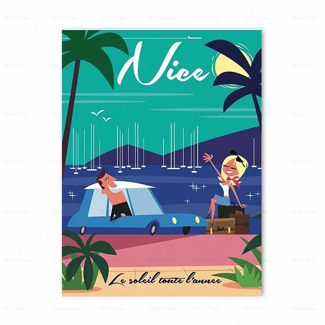 Франция Париж Прованс Амальфи Знаменитый Городской Пейзаж Принт Искусство Холст Постер Для Украшения Гостиной Домашняя Настенная Картина