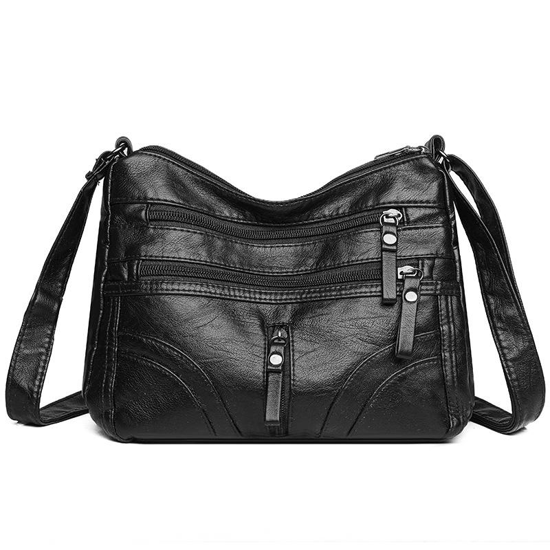 Мягкая кожаная сумка-мессенджер, наплечная сумка, простая сумка для мамы, женская новая модная универсальная ретро-сумка