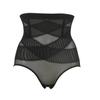 Women Shaping Brief High-waist Cross Compression See Through Breathable Holes Underwear Sexy Panties