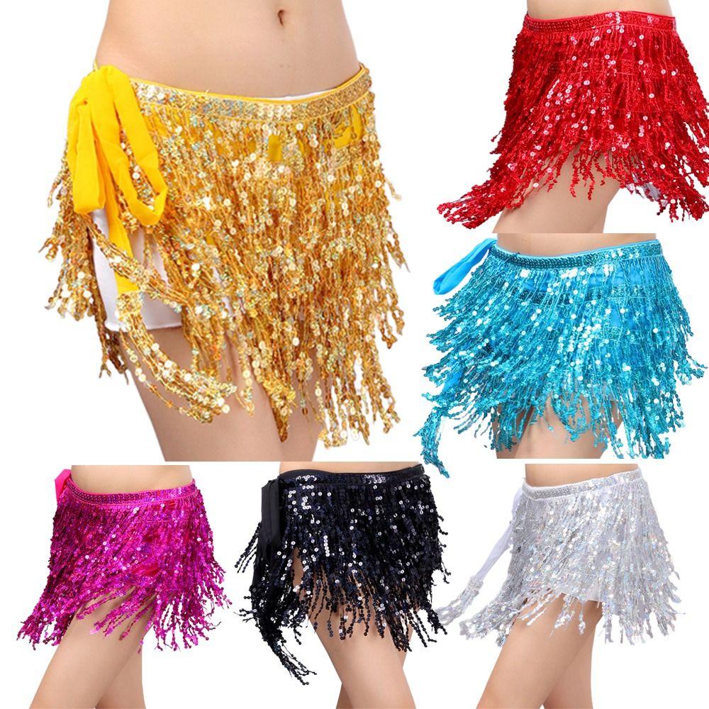 Sequins Dance Belt High Waist Waist Chain Fashion Hip Scarf  Women