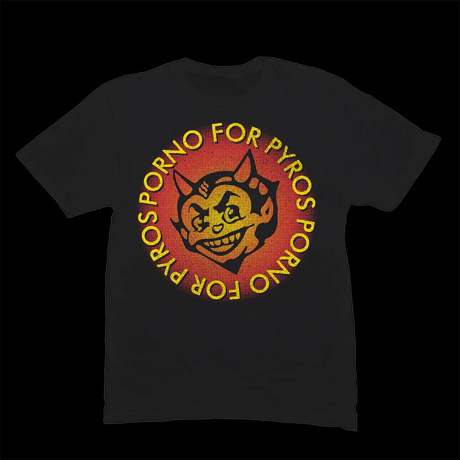Футболка черная Porno For Pyros, короткий рукав, все размеры от S до 45XL, JM685, унисекс