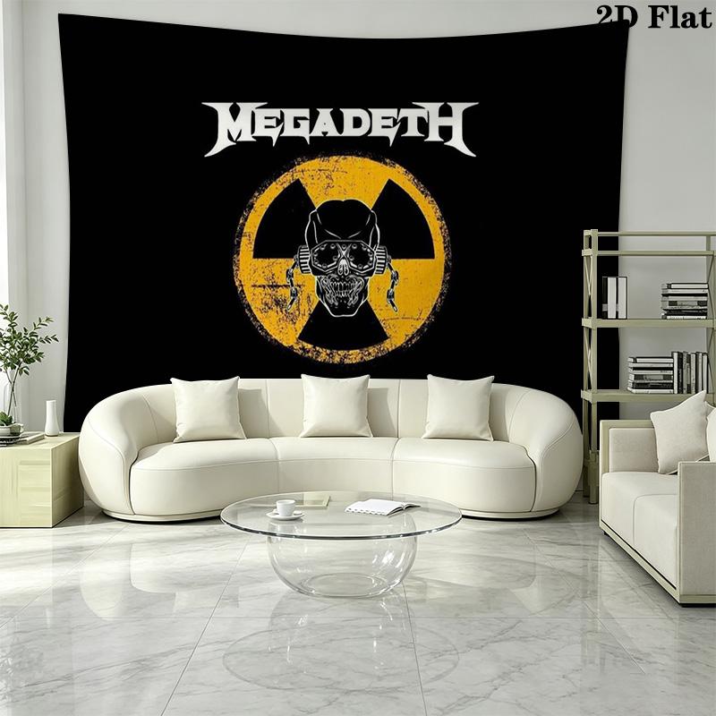 Megadeth Wall Tapestry Aesthetic Wall Hanging Printed Fabric Blanket Decorative Tapestries for Bedroom Living Room Home Decor