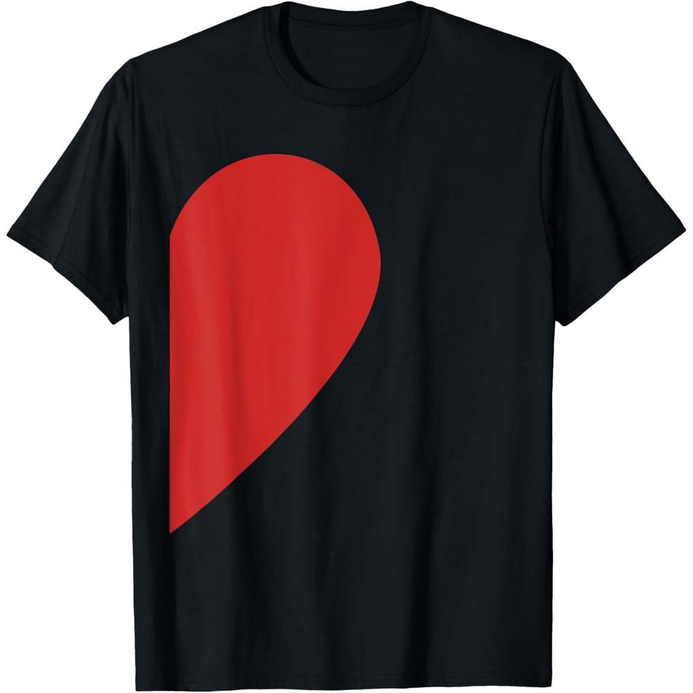 Matching Half Heart Red Valentines Day Twin T Shirt T-Shirt