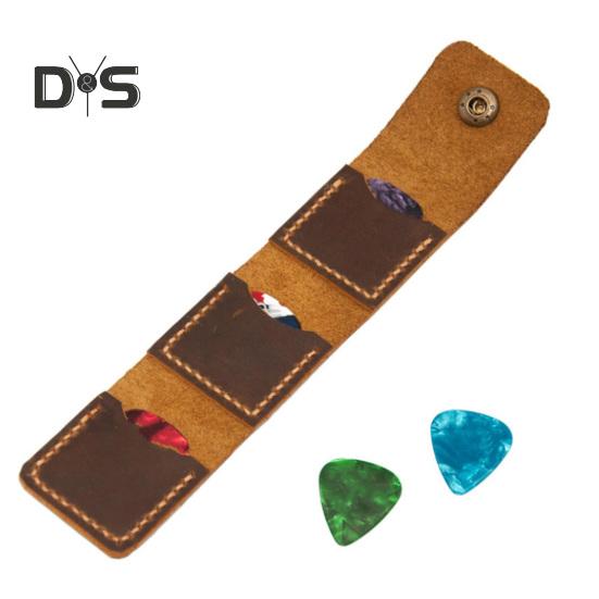 Чехол для медиатора на 3 слота, сумка-держатель медиатора, чехол из искусственной кожи для хранения медиатора с застежкой-кнопкой для любителей гитары