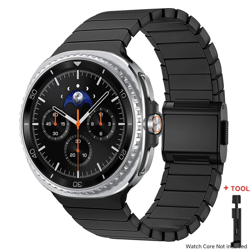 Роскошный титановый ремешок для Samsung Galaxy Watch 8 40мм 44мм 8 Classic 46мм Металлический браслет для Galaxy Watch Браслет из нержавеющей стали
