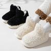 Зимние хлопковые тапочки из овечьей шерсти, новые пушистые плюшевые тапочки, обувь на меховой плоской подошве, уличные женские хлопковые сапоги, теплые домашние флисовые сапоги на толстой подошве